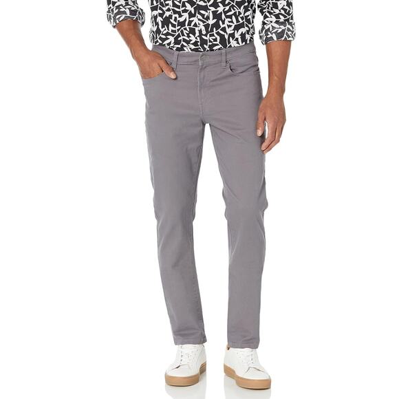 Men's Slim-Fit Pants, 5-Pocket Stretch Twill Design - Picture 1 of 6